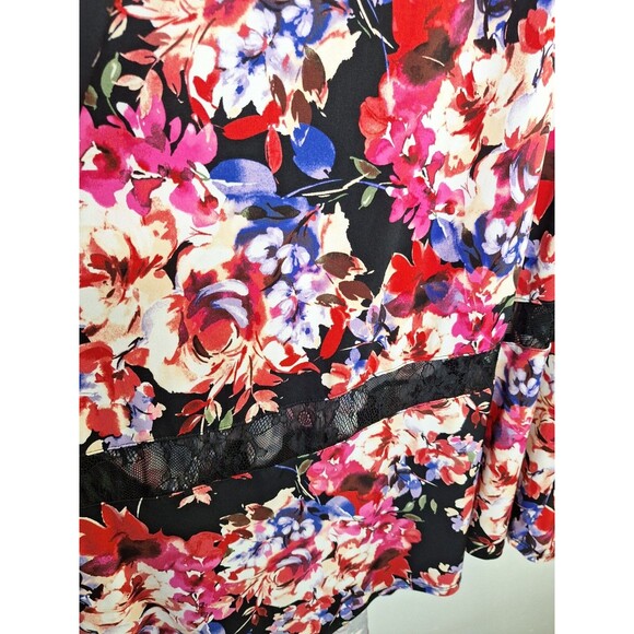TORRID Floral Midi Skater Dress Plus Sz 2x Studio Knit Lace Whimsigoth Mature - Picture 10 of 15
